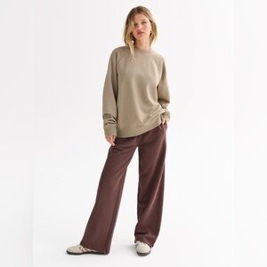 Mate the Label Sweater Green Gray Organic Fleece Raglan Sweatshirt Size Small